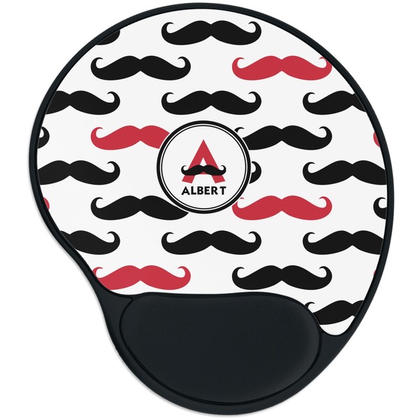 Custom Mustache Print Mouse Pad with Wrist Support