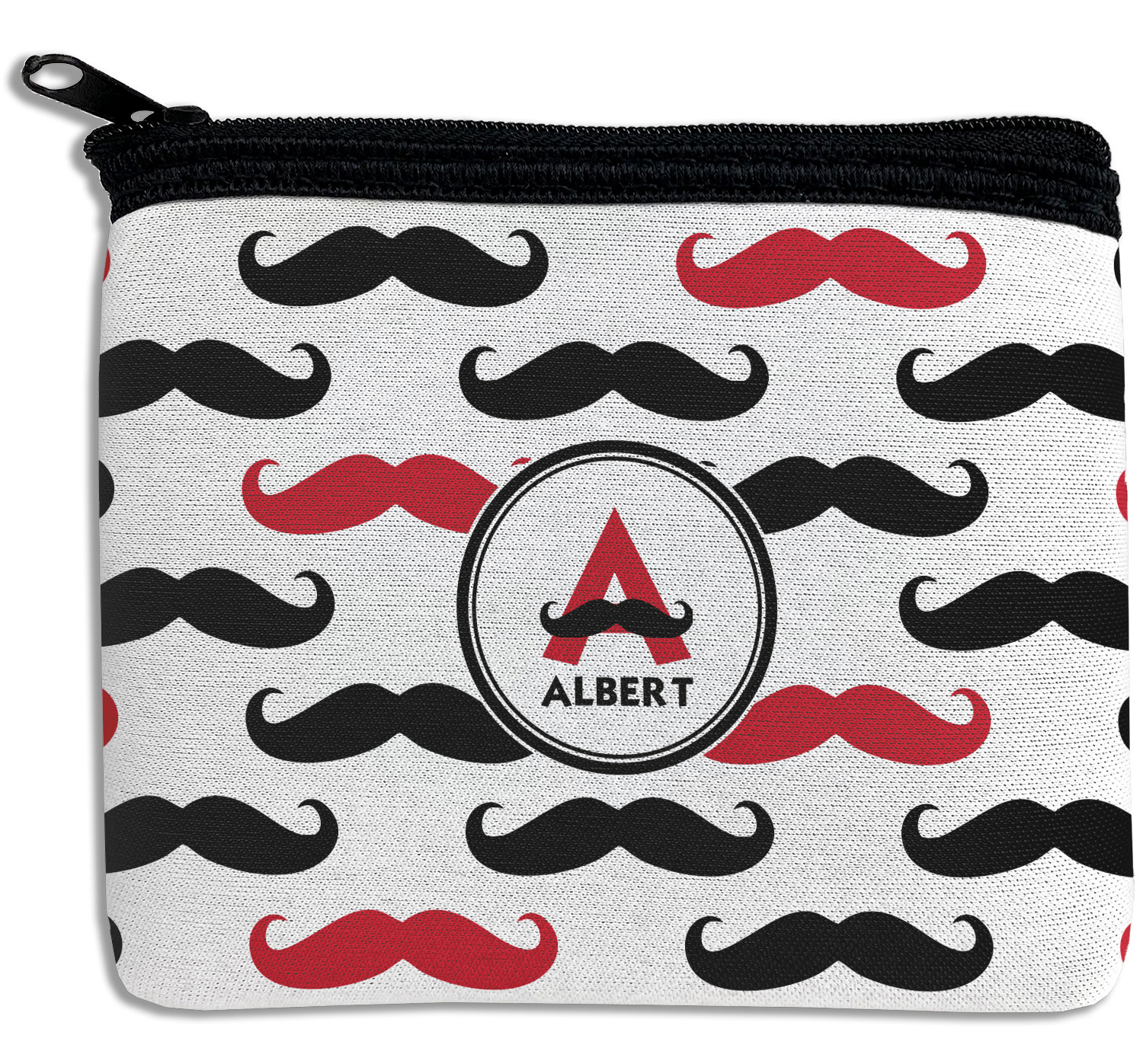 Black Moustaches Personalised Coin Purse