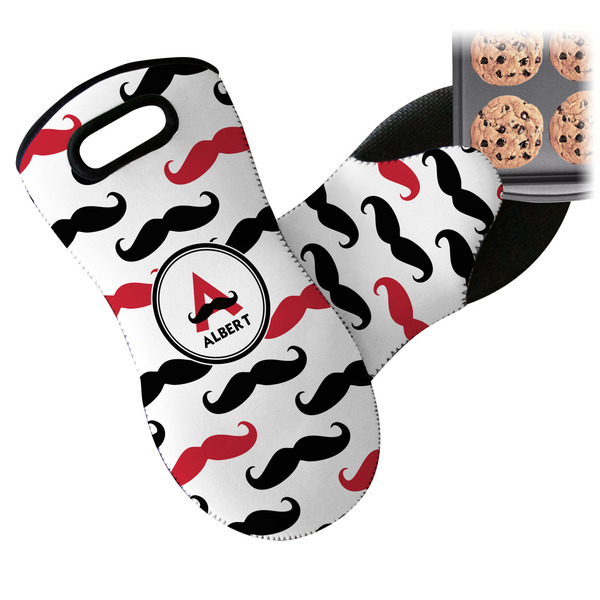 Mustache Print Neoprene Oven Mitt