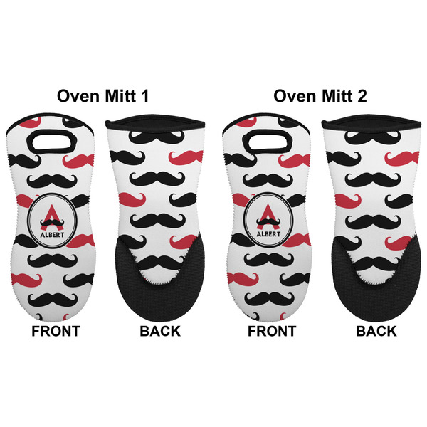 Mustache Print Neoprene Oven Mitt - Set of 2 - Approval