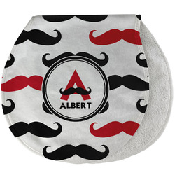 Mustache Print Burp Pad - Velour w/ Name and Initial