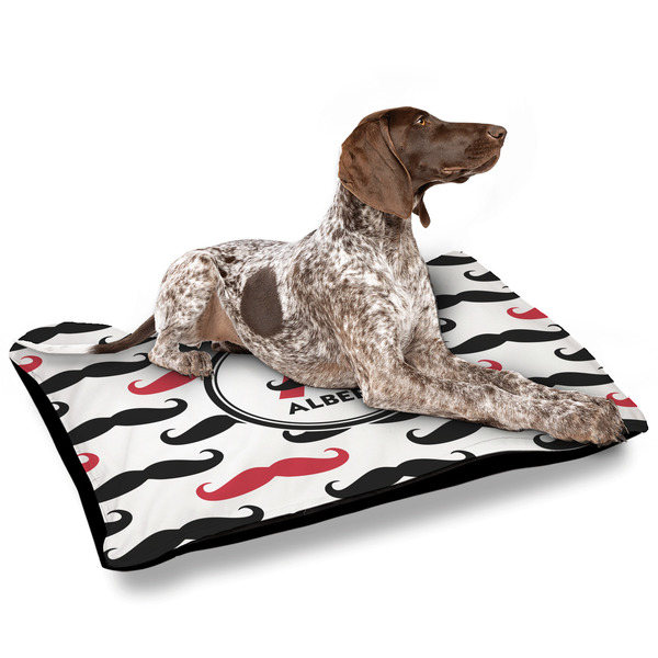 Mustache Print Outdoor Dog Beds - Large - IN CONTEXT