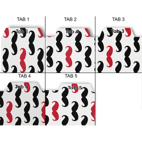 Mustache Print Page Dividers - Set of 5 - Approval
