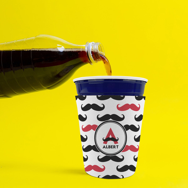 Mustache Print Party Cup Sleeves - without bottom - Lifestyle