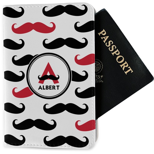 Custom Mustache Print Passport Holder - Fabric (Personalized)