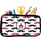 Mustache Print Neoprene Pencil Case - Small w/ Name and Initial