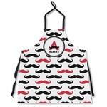 Mustache Print Apron Without Pockets w/ Name and Initial