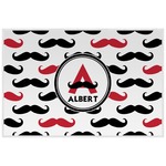 Mustache Print Laminated Placemat w/ Name and Initial