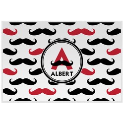 Mustache Print Laminated Placemat w/ Name and Initial