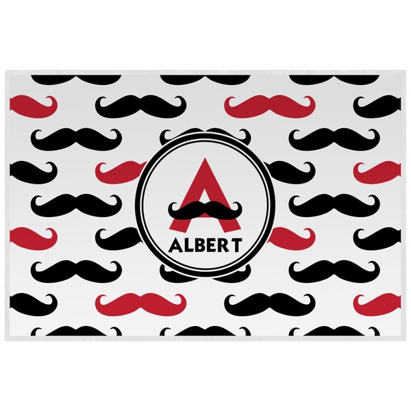 Custom Mustache Print Laminated Placemat w/ Name and Initial