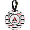 Mustache Print Personalized Round Luggage Tag