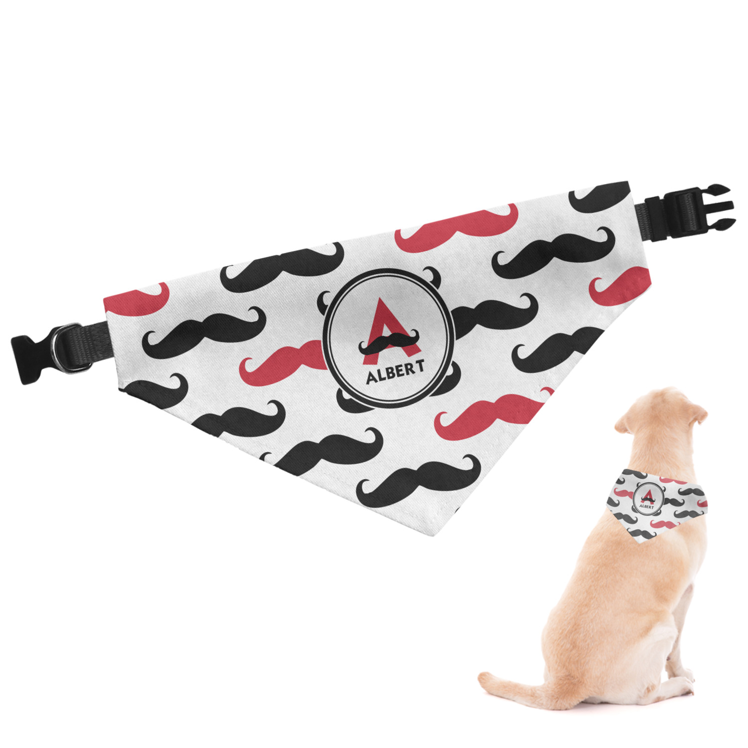 mustache dog collar