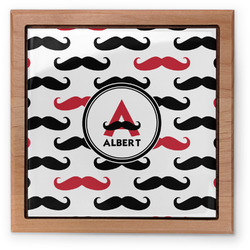 Mustache Print Pet Urn w/ Name and Initial