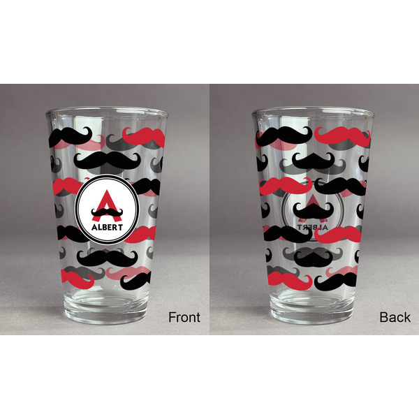 Mustache Print Pint Glass - Full Fill w Transparency - Approval