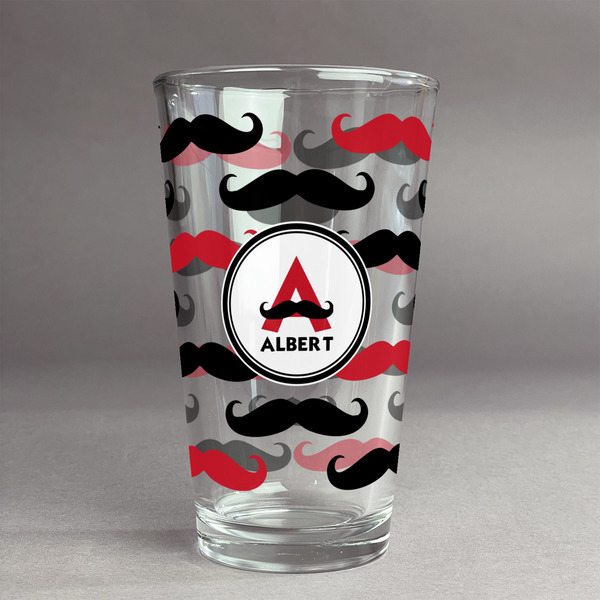Custom Mustache Print Pint Glass - Full Print (Personalized)