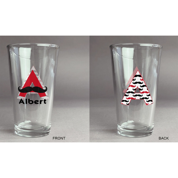 Mustache Print Pint Glass - Two Content - Approval