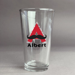 Mustache Print Pint Glass - Full Color Logo (Personalized)