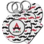 Mustache Print Plastic Keychain (Personalized)