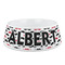 Mustache Print Plastic Dog Bowl (Personalized)