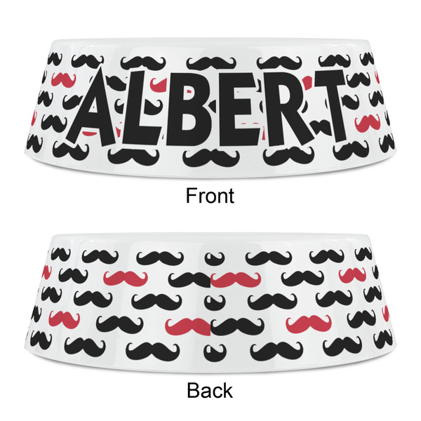Mustache Print Plastic Pet Bowls - Small - APPROVAL