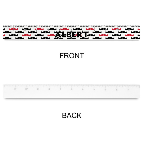 Mustache Print Plastic Ruler - 12" - APPROVAL