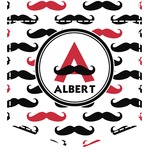 Mustache Print Iron On Faux Pocket (Personalized)