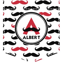 Mustache Print Iron On Faux Pocket (Personalized)