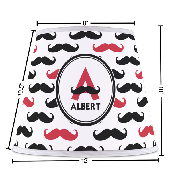 Mustache Print Poly Film Empire Lampshade - Dimensions