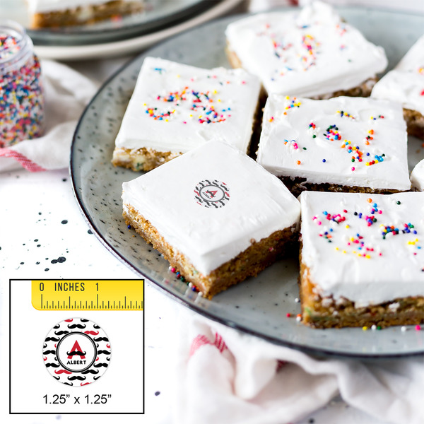 Mustache Print Printed Icing Circle - XSmall - In Context