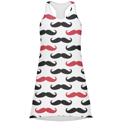 Mustache Print Racerback Dress - Large (Personalized)