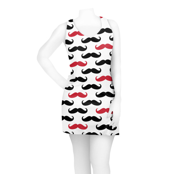 Mustache Print Racerback Dress - On Model - Front