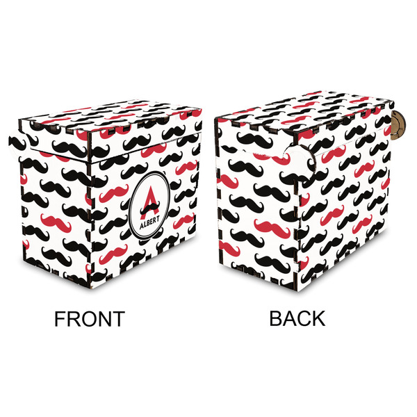 Mustache Print Recipe Box - Full Color - Approval