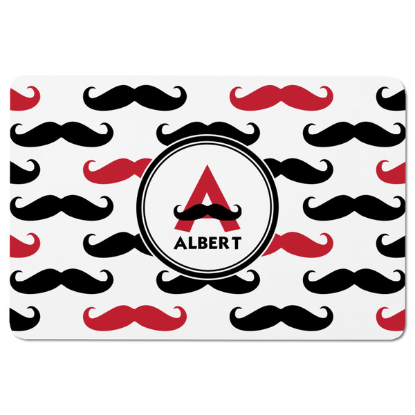 Mustache Print Rectangular Fridge Magnet - FRONT