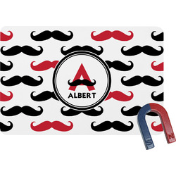 Mustache Print Rectangular Fridge Magnet (Personalized)