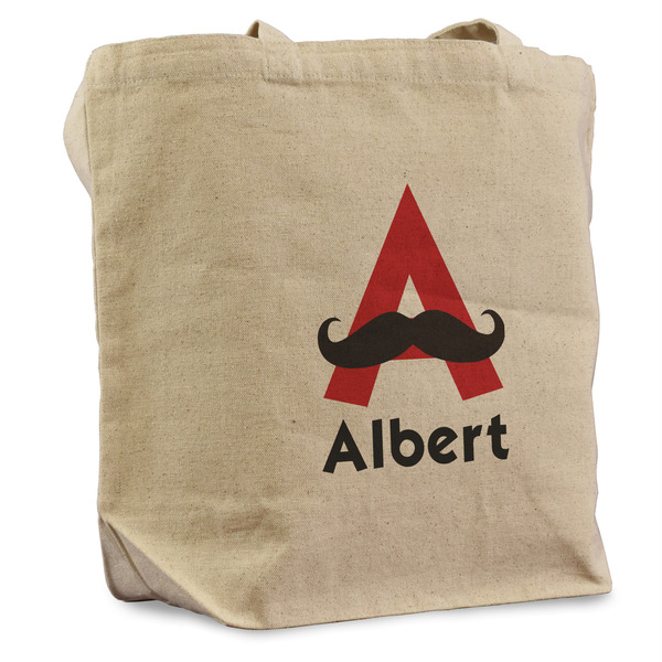 Custom Mustache Print Reusable Cotton Grocery Bag - Single (Personalized)