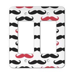 Mustache Print Rocker Style Light Switch Cover - Two Switch