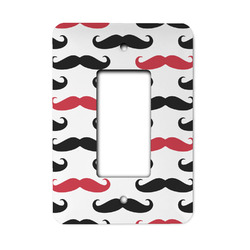 Mustache Print Rocker Style Light Switch Cover (Personalized)