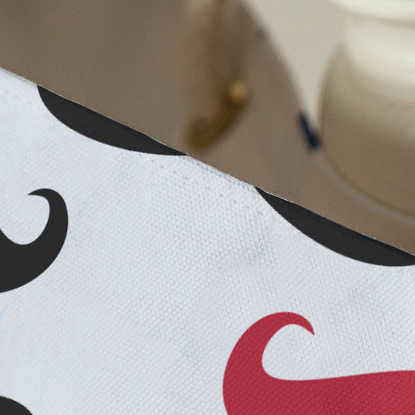 Mustache Print Large Rope Tote - Close Up View