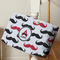 Mustache Print Large Rope Tote - Life Style