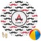 Mustache Print Round Beach Towel (Personalized)
