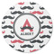 Mustache Print Round Rubber Backed Coaster (Personalized)