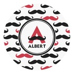 Mustache Print Round Decal - Small (Personalized)