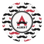 Mustache Print Round Decal - Large (Personalized)