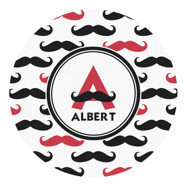 Custom Mustache Print Round Decal - XLarge (Personalized)