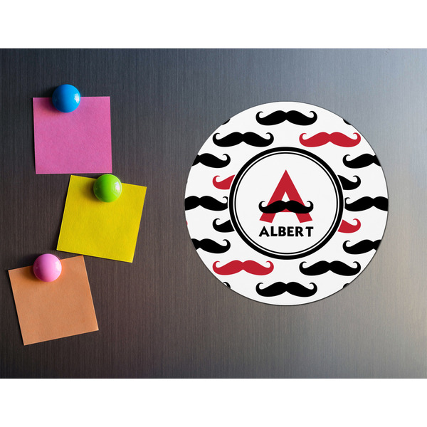 Mustache Print Round Fridge Magnet - LIFESTYLE