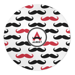 Mustache Print 5' Round Indoor Area Rug (Personalized)