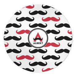 Mustache Print 5' Round Indoor Area Rug (Personalized)