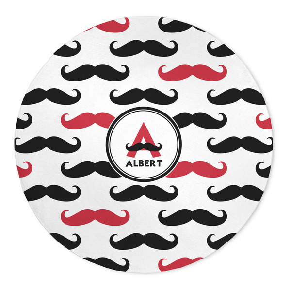Custom Mustache Print 5' Round Indoor Area Rug (Personalized)
