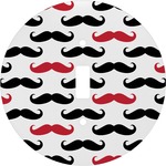 Mustache Print Round Light Switch Cover