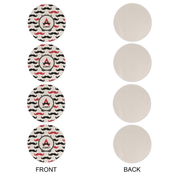Mustache Print Round Linen Placemats - APPROVAL Set of 4 (single sided)